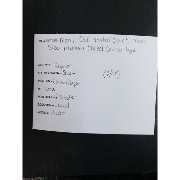 Mossy Oak Obsession Men's Size Medium Vented Short Sleeve Camouflage Shirt - Picture 7 of 7